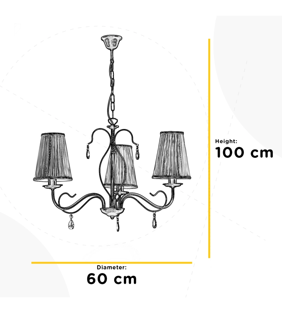 LAMPADARIO 3 LUCI ONLI "DELIA" BRONZO E14